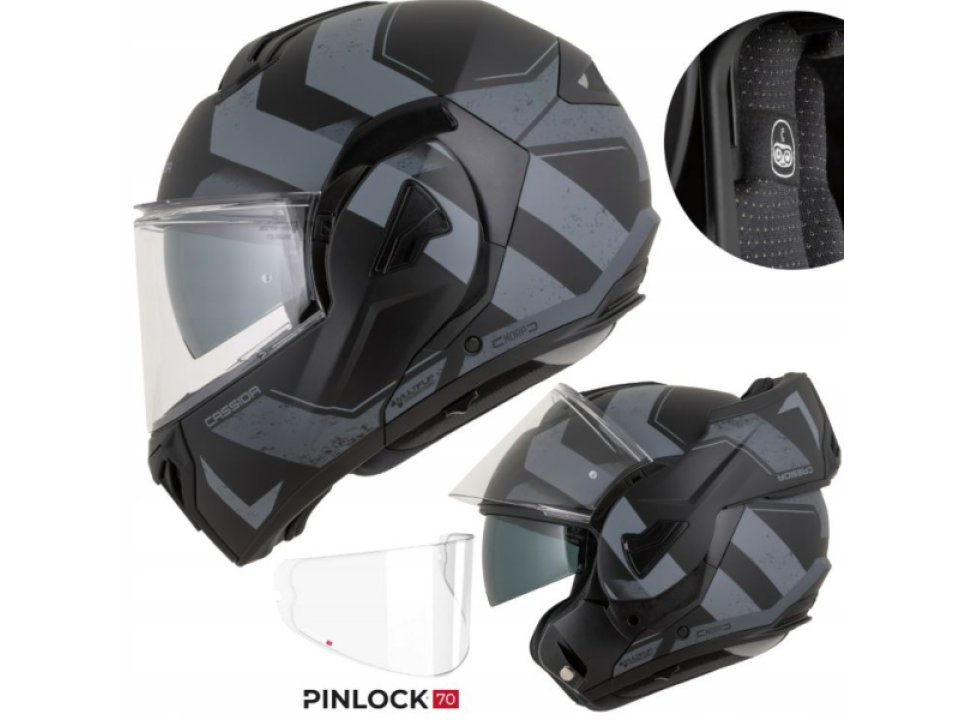 jaszmotor_webshop_cassida_multiflip_korp_felnyithato_bukosisak_napszemuveggel_+_ajandek_pinlock_lencse_<br>(matt_fekete_-_szurke)