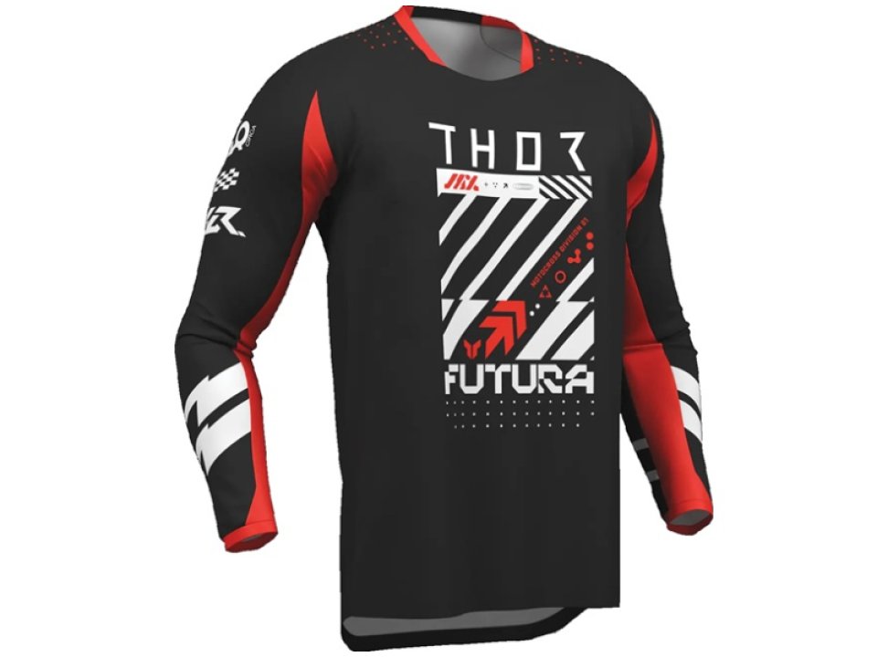 jaszmotor_webshop_thor_launchmode_futura_gyerek_motoros_mez_<br>(fekete_-_piros)