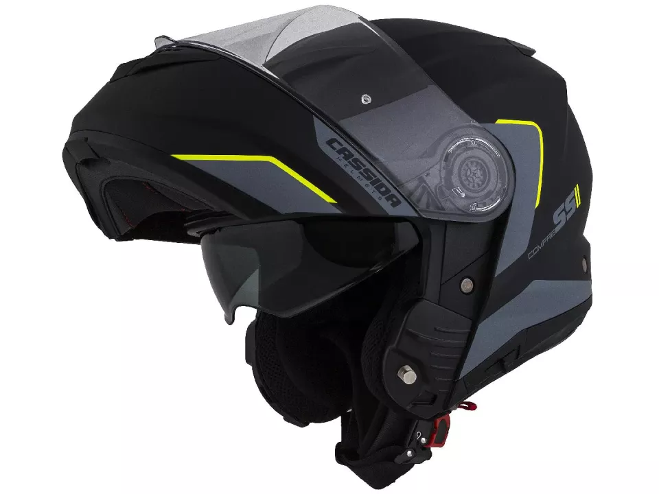 jaszmotor_webshop_cassida_compress_2.0_otvárateľné_prilby_so_slnečnými_okuliarmi_+_darčekové_šošovky_s_šošovkami_(matná_čierna-žltá-sivá)