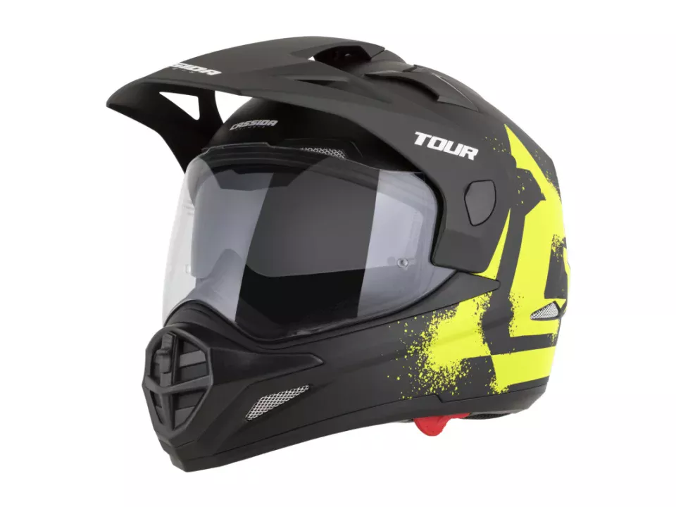 jaszmotor_webshop_cassida_tour_2.0_crew_cross_helmets_with_otvárateľný_plexisklo_a_slnečné_okuliare,_s_prípravou_na_pinlock_(matná_čierno-žltá)